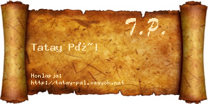 Tatay Pál névjegykártya